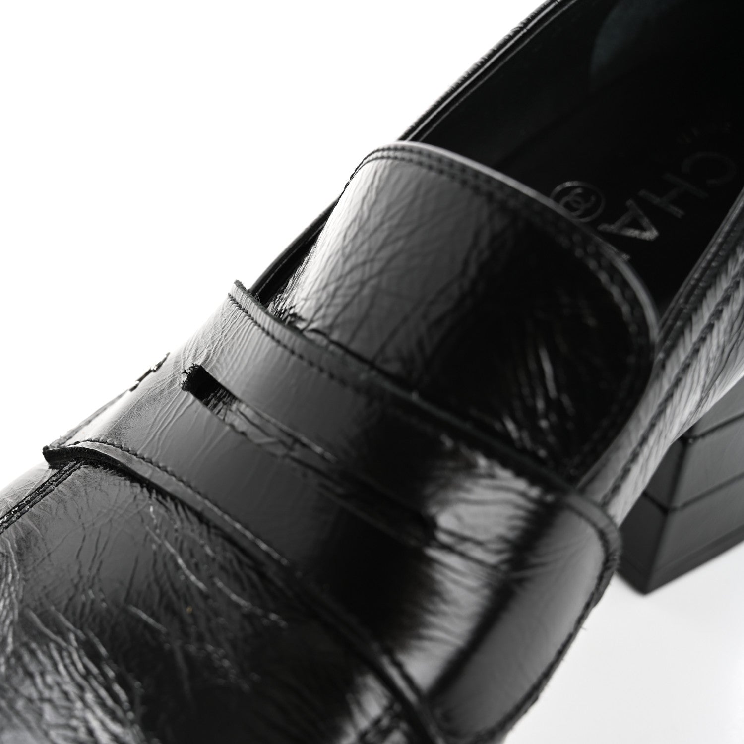 Chanel Shiny Calfskin CC Platform Mocassin Loafers 39 Black 11 of 12