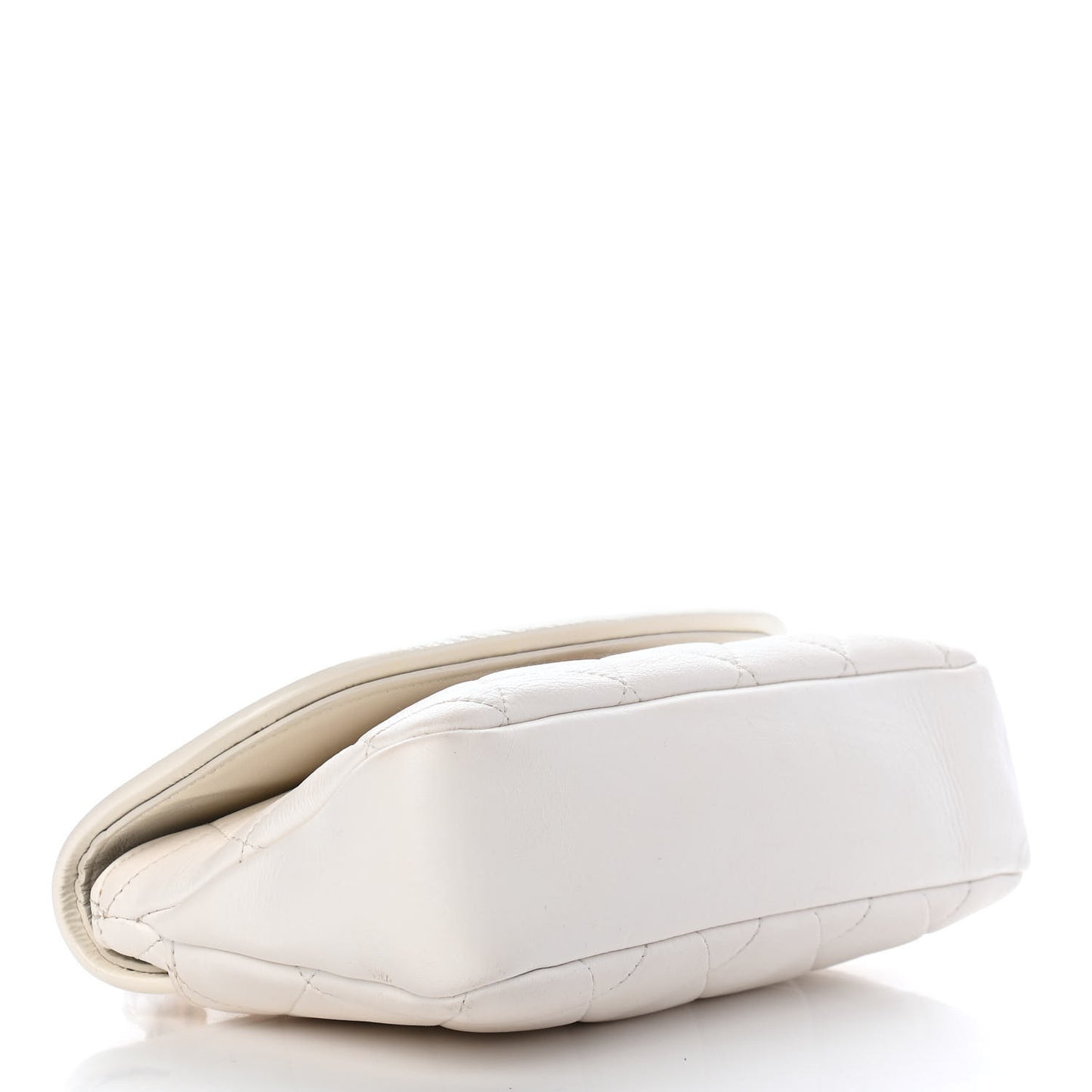 Lambskin Quilted Small La Parisienne Top Handle Flap White
