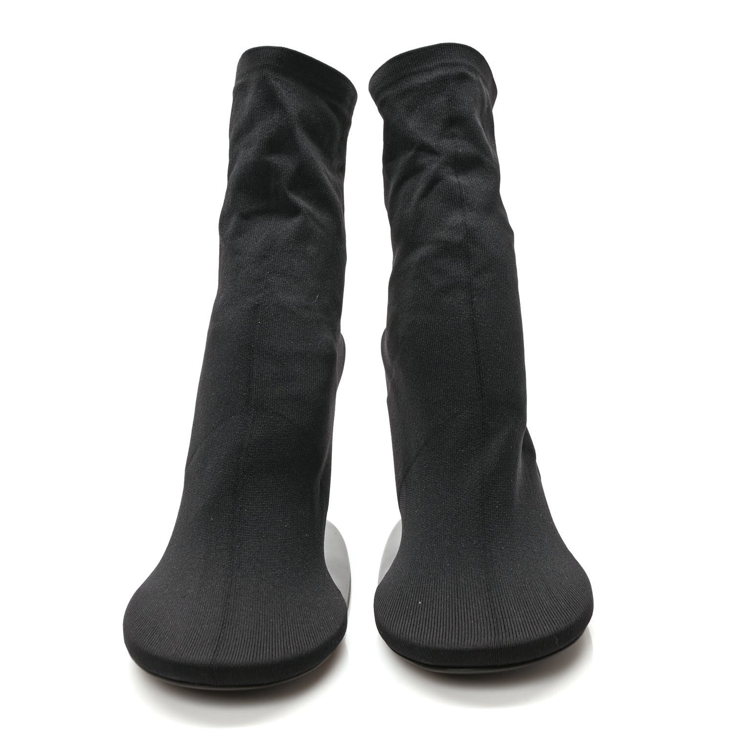 Knit Round Toe Stage 100mm Booties 39 Black