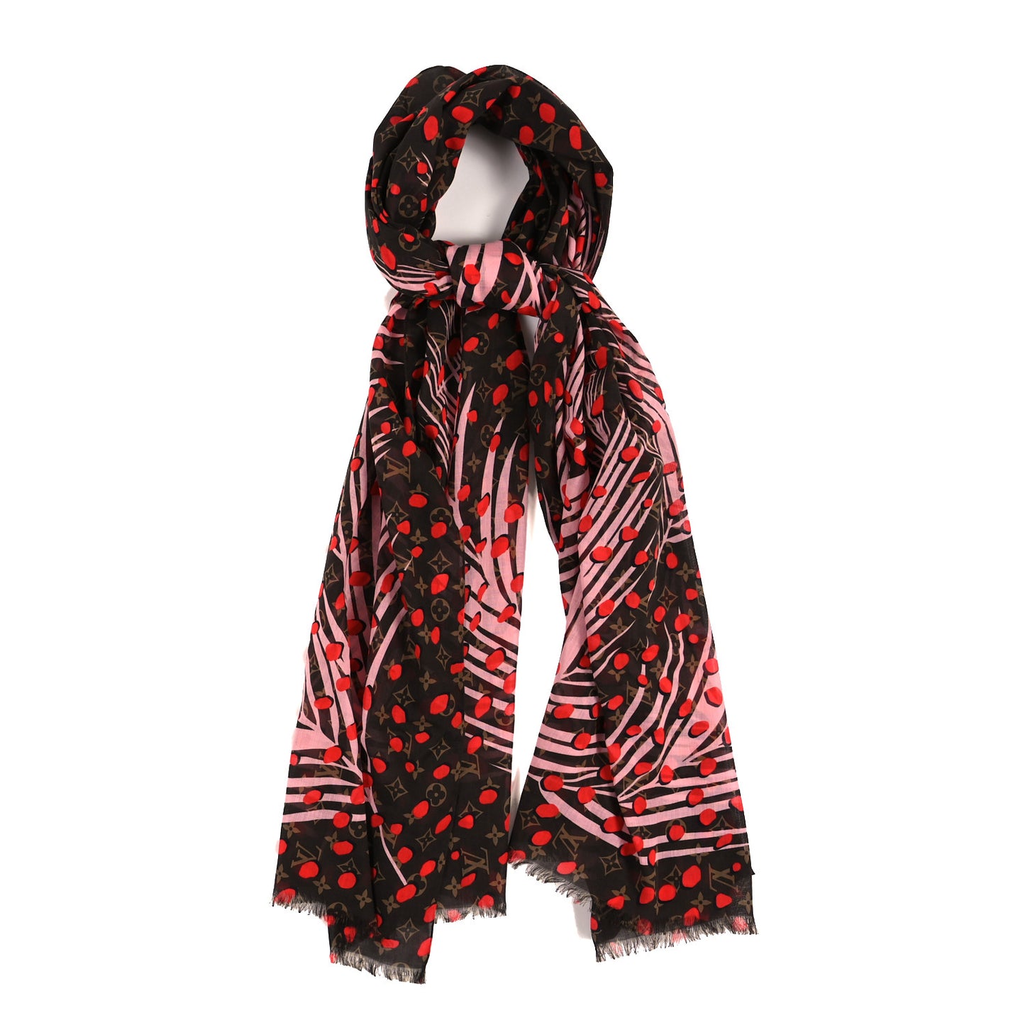 Cotton Monogram Jungle Dots Scarf Sugar Pink Poppy