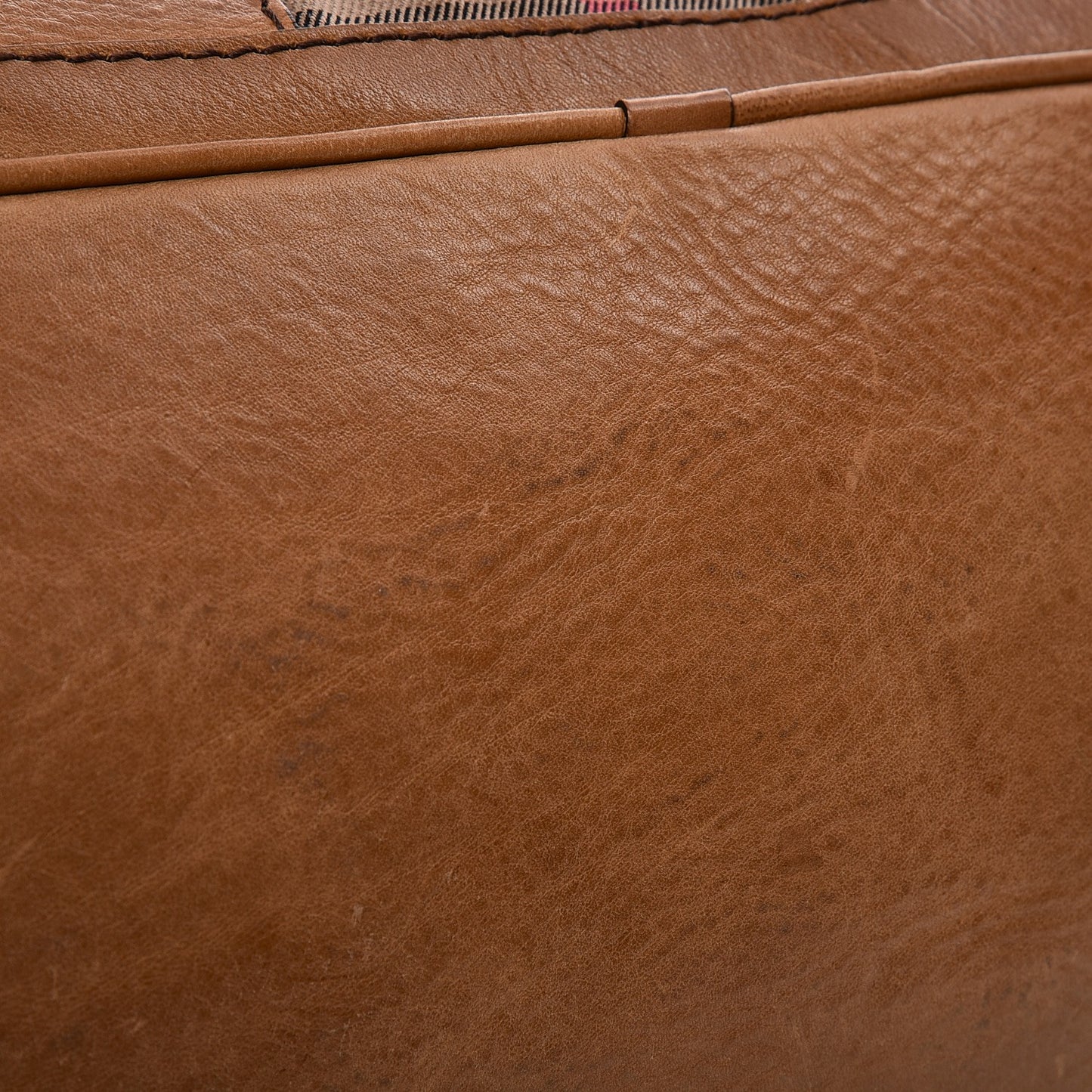 Vintage Leather House Check Tote Saddle Brown