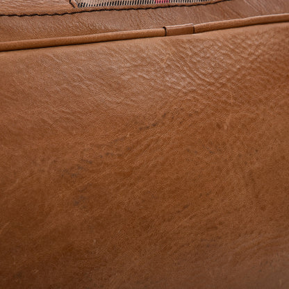 Burberry Vintage Leather House Check Tote Saddle Brown 15 of 19