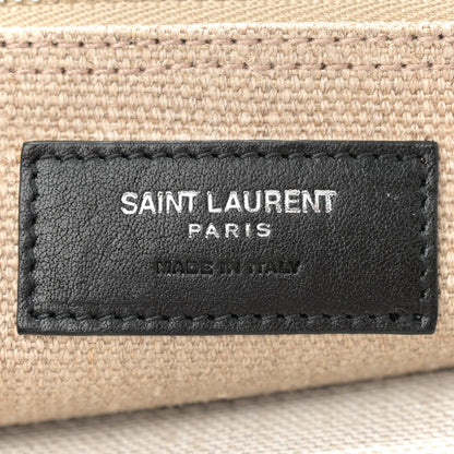 Saint Laurent Linen Calfskin Rive Gauche Tote Optic White 6 of 14