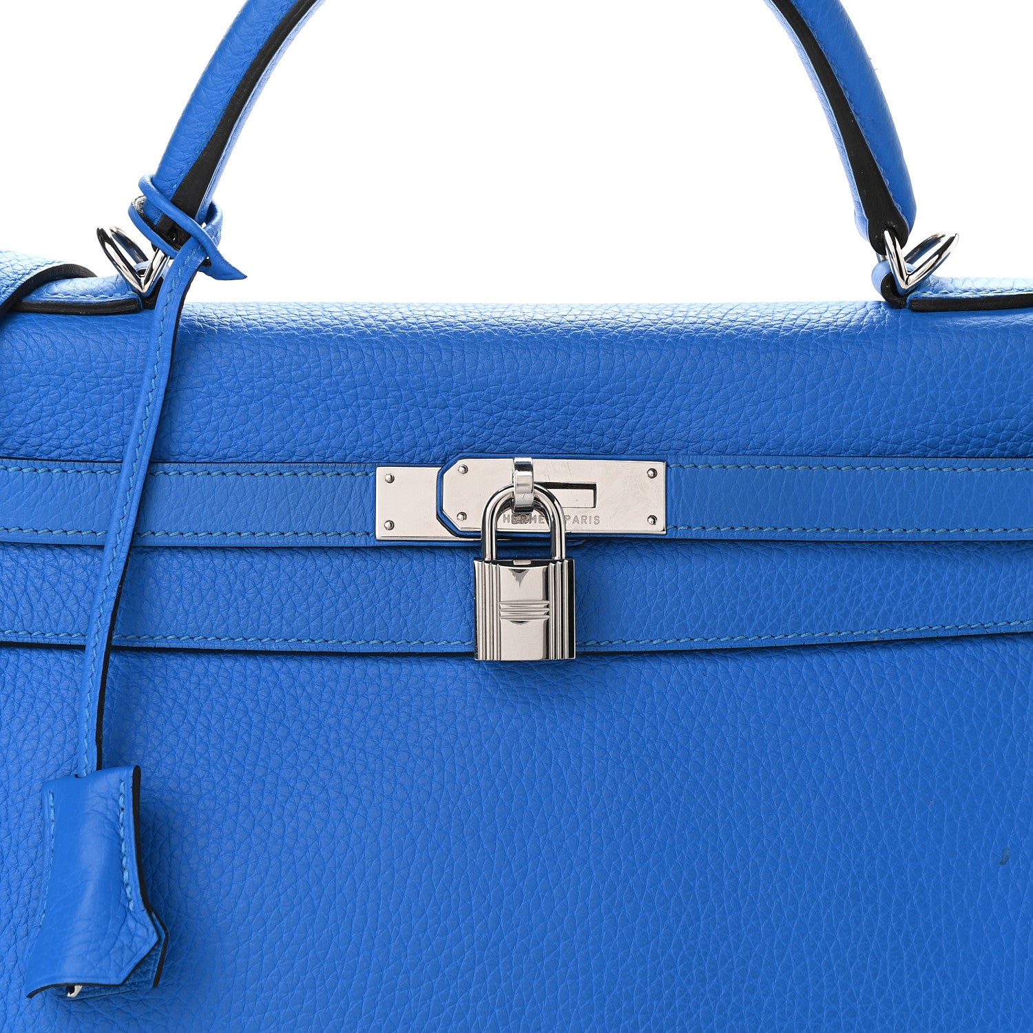Hermes Taurillon Clemence Kelly Retourne 32 Bleu Hydra 12 of 14