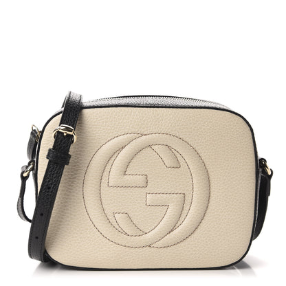 Gucci Dollar Calfskin Bi-Color Small Soho Disco Bag Mystic White Black 1 of 10