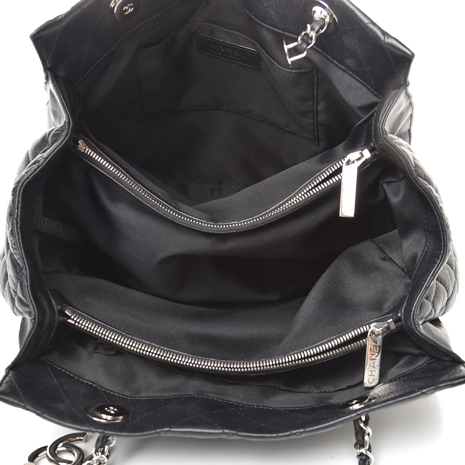 Chanel Calfskin Quilted Large Chic and Soft Shopping Tote Black 5 of 13