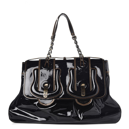 Fendi Patent Large B Bag Black 1 of 8