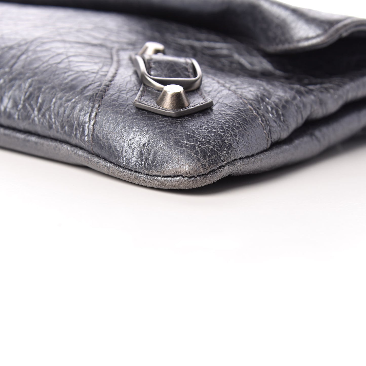Agneau Envelope Clutch Gris Hematite