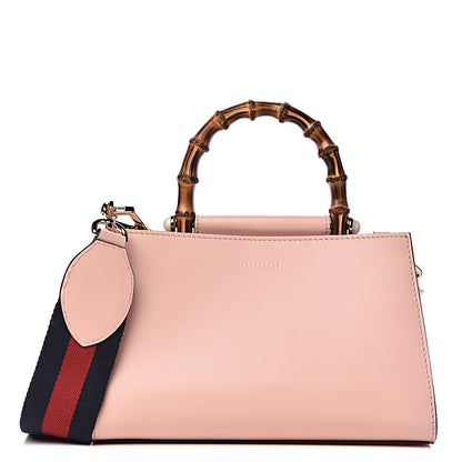 Gucci Nappa Bamboo Web Mini Nymphaea Top Handle Bag Perfect Pink Mystic White 1 of 15