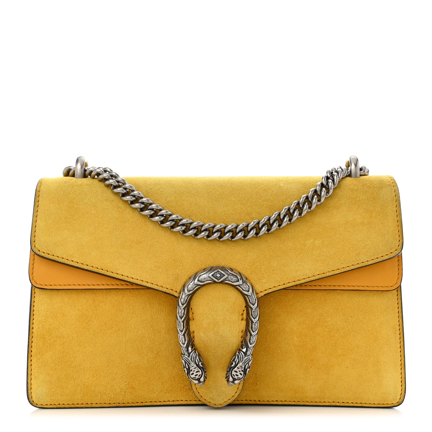 Gucci Suede Small Dionysus Shoulder Bag Yellow 1 of 12