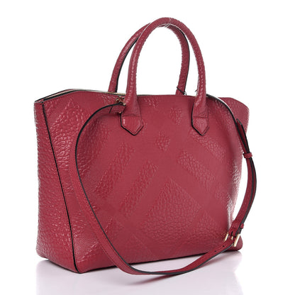 Burberry Heritage Grain Check Embossed Medium Dewsbury Tote Peony Rose 5 of 9