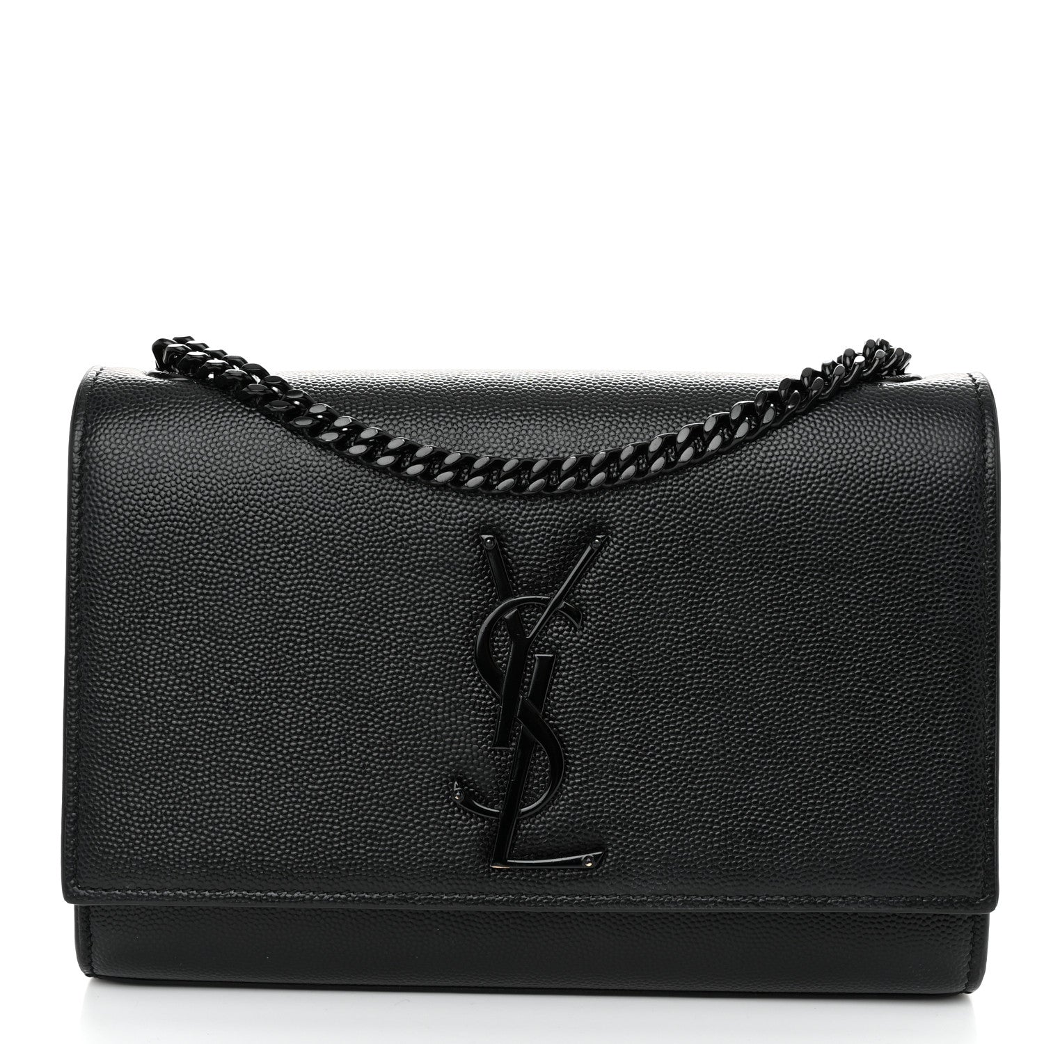 Saint Laurent Grain De Poudre Small Monogram Monochrome Kate Satchel Black 1 of 10