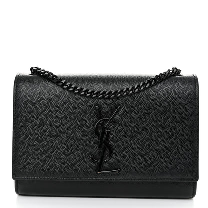 Saint Laurent Grain De Poudre Small Monogram Monochrome Kate Satchel Black 1 of 10