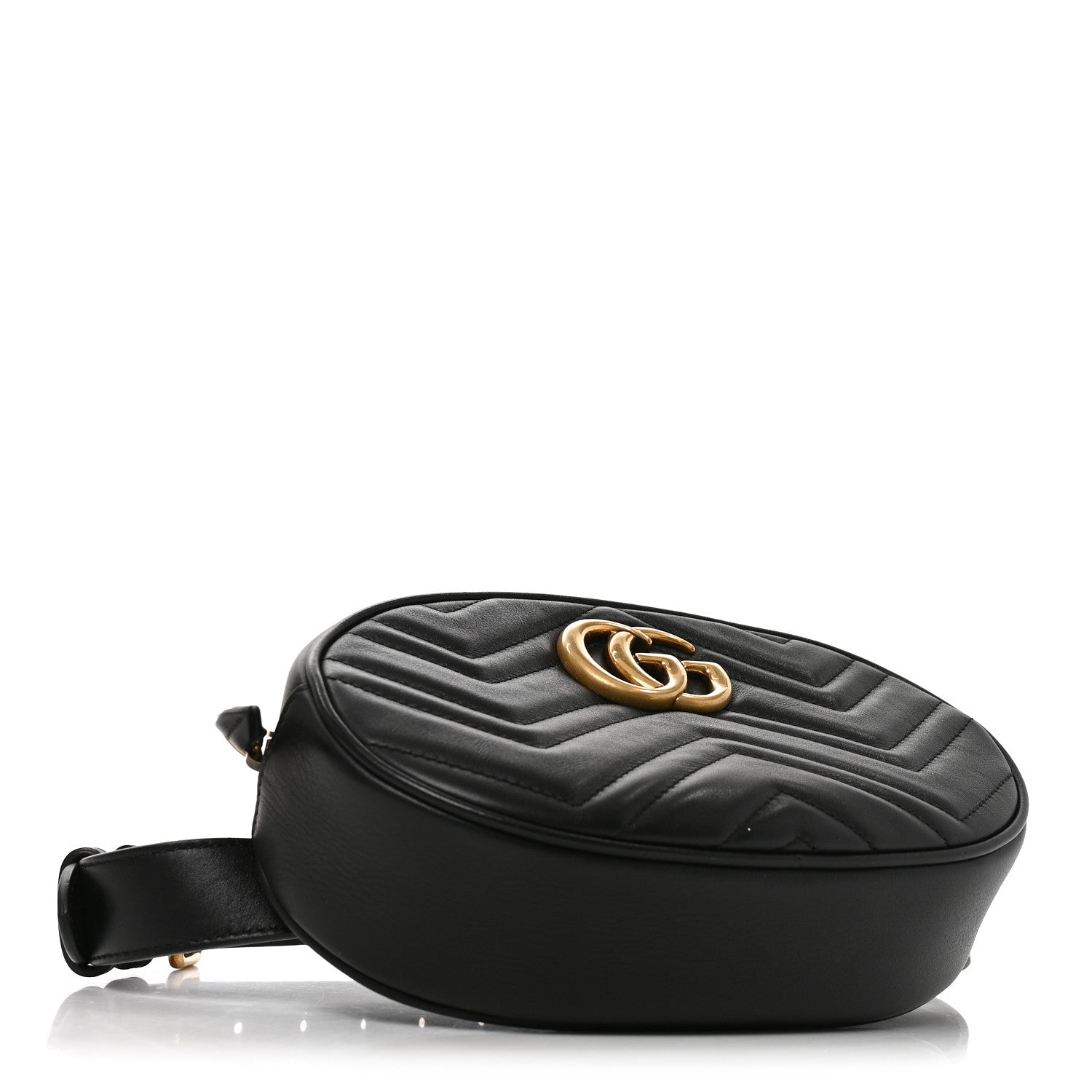 Gucci Calfskin Matelasse GG Marmont Belt Bag 65 26 Black 4 of 10