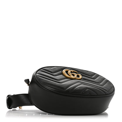 Gucci Calfskin Matelasse GG Marmont Belt Bag 65 26 Black 4 of 10