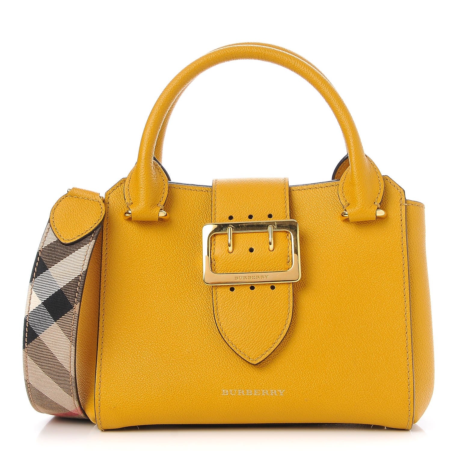 Burberry Soft Grain Calfskin Small Buckle Tote Bright Straw 1 of 10