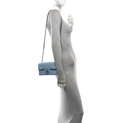 Chanel Printed Denim Quilted Mini Rectangular Flap Light Blue 2 of 12