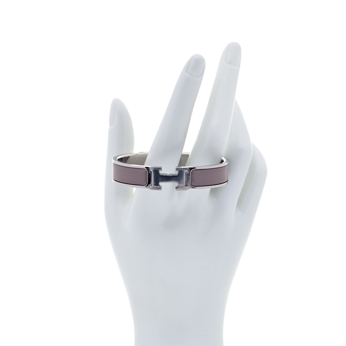 Enamel Narrow Clic Clac H Bracelet PM Marron Glace