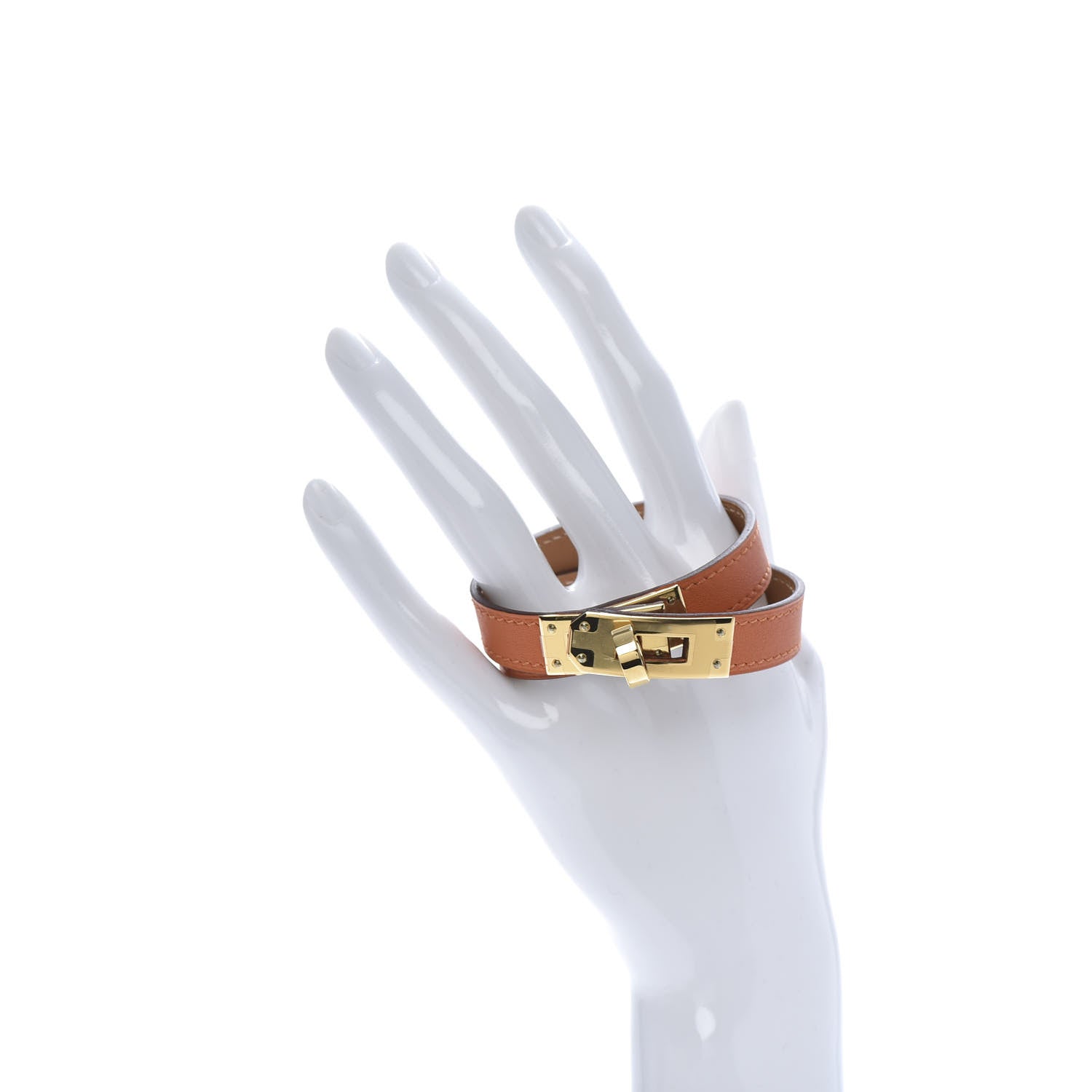 Hermes Box Kelly Double Tour Bracelet T2 Orange 2 of 6