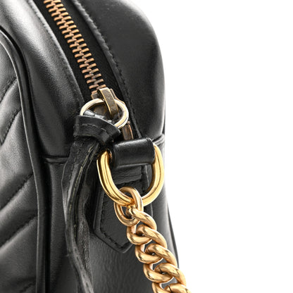 Gucci Calfskin Matelasse Mini GG Marmont Chain Shoulder Bag Black 13 of 18