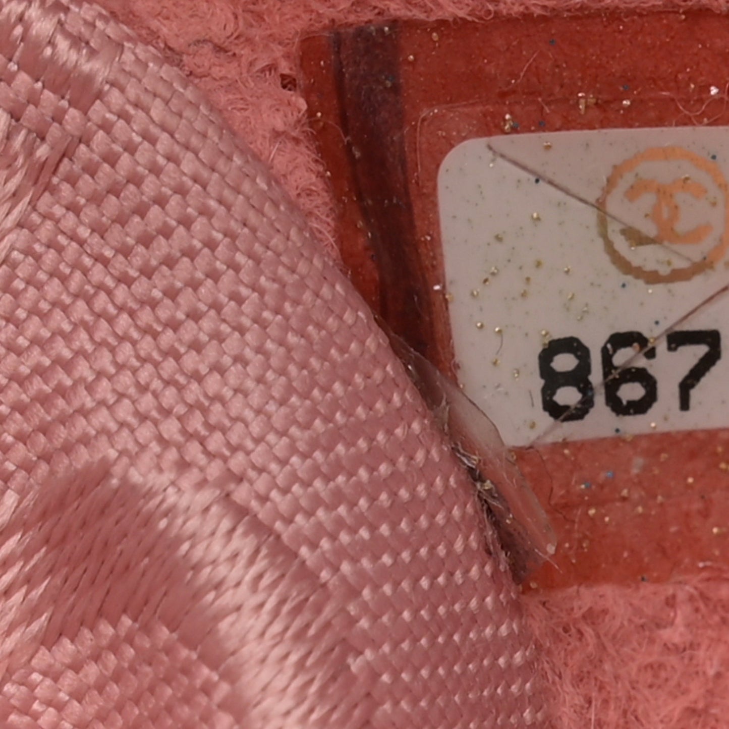 Patent Calfskin Camellia Embossed Flap Pochette Pink