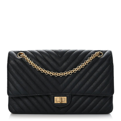 Chanel Aged Calfskin Chevron Quilted 2.55 Reissue 226 Flap Black 1 of 9
