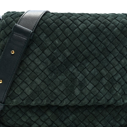 Bottega Veneta Suede Intrecciato Small Cobble Messenger Bag Emerald Green 7 of 10