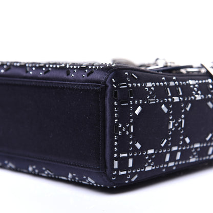 Christian Dior Satin Crystal Cannage Mini Lady Dior Navy 7 of 12