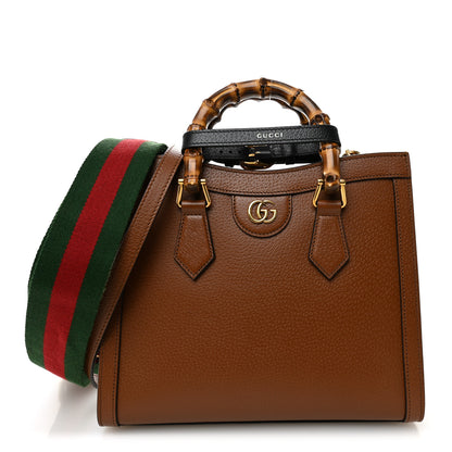 Gucci Textured Dollar Calfskin Web Small Diana Tote Bag Cuir Black 1 of 10