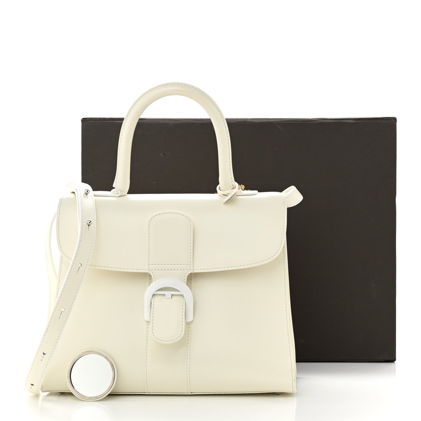 Box Calfskin MM Brillant Satchel Ivory