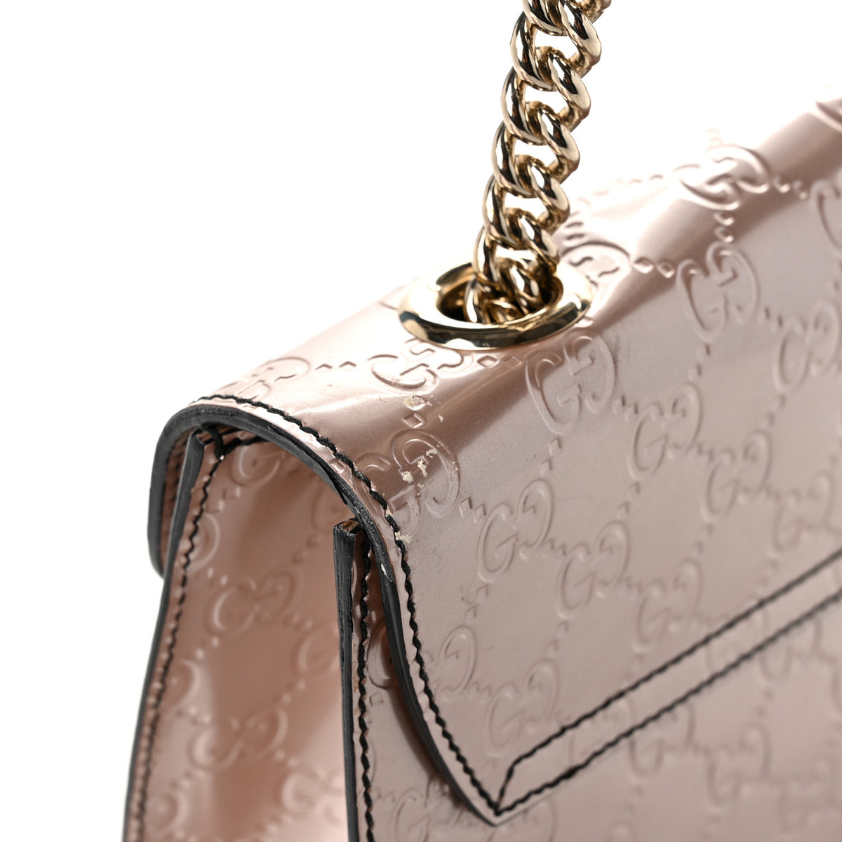 Gucci Shine Guccissima Medium Emily Chain Shoulder Bag Dark Cipria 11 of 11