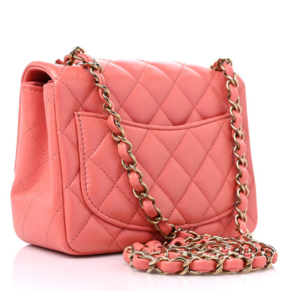 Chanel Lambskin Quilted Mini Square Flap Pink 2 of 9