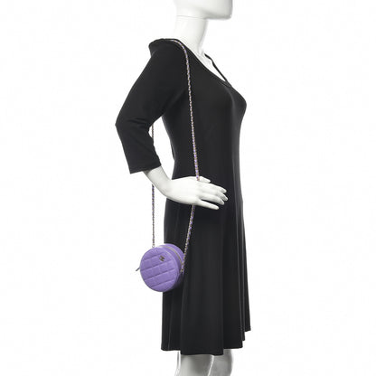 Chanel Caviar Quilted Round Clutch With Chain Purple 2 of 11