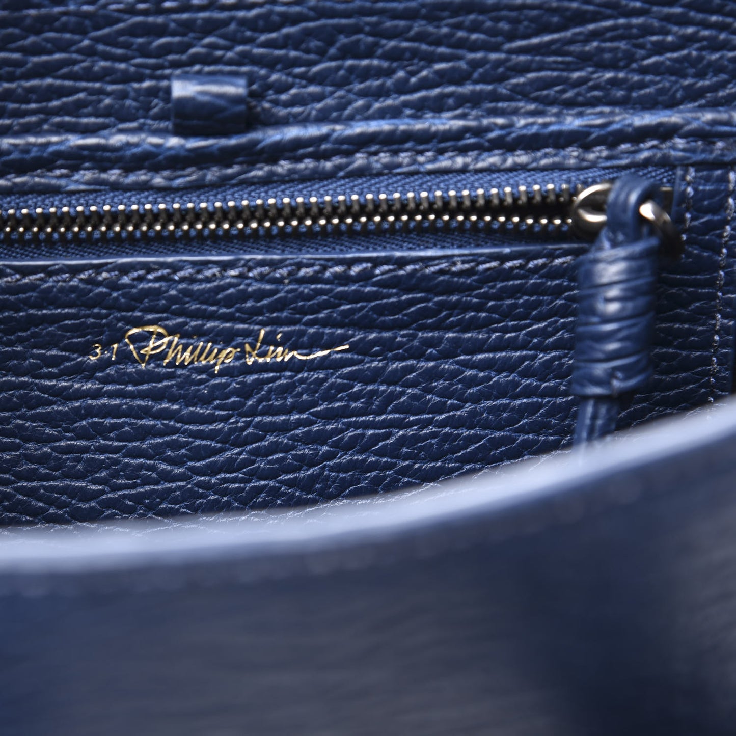 3.1 Textured Calfskin Mini Pashli Satchel Lapis Black