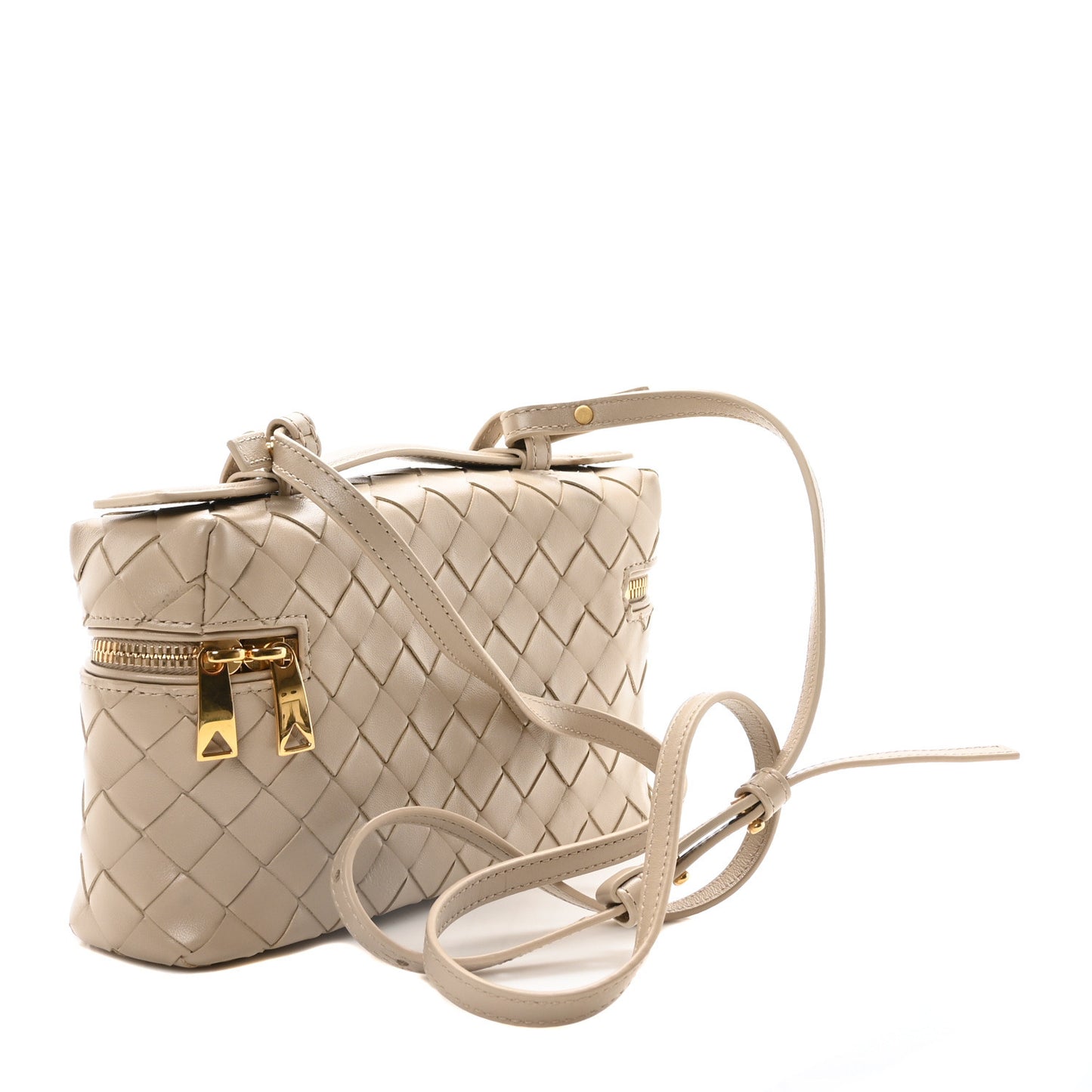 Calfskin Intrecciato Bang Bang Vanity Case Ecru