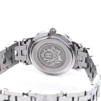 Hermes Stainless Steel Diamond Mother of Pearl 24mm Clipper Quartz Watch 4 of 5