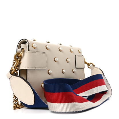 Gucci Nappa Pearl Studded Mini Queen Margaret Broadway Shoulder Bag Mystic White 3 of 10