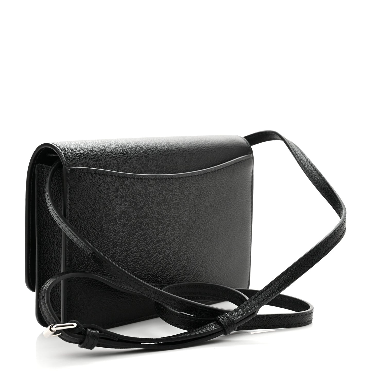 Smooth Calfskin Logo Embossed Hampshire Crossbody Black