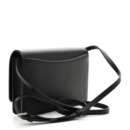 Burberry Smooth Calfskin Logo Embossed Hampshire Crossbody Black 3 of 9