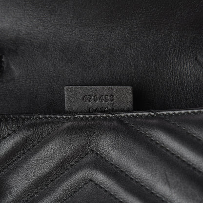 Gucci Calfskin Matelasse Super Mini GG Marmont Shoulder Bag Black 9 of 11