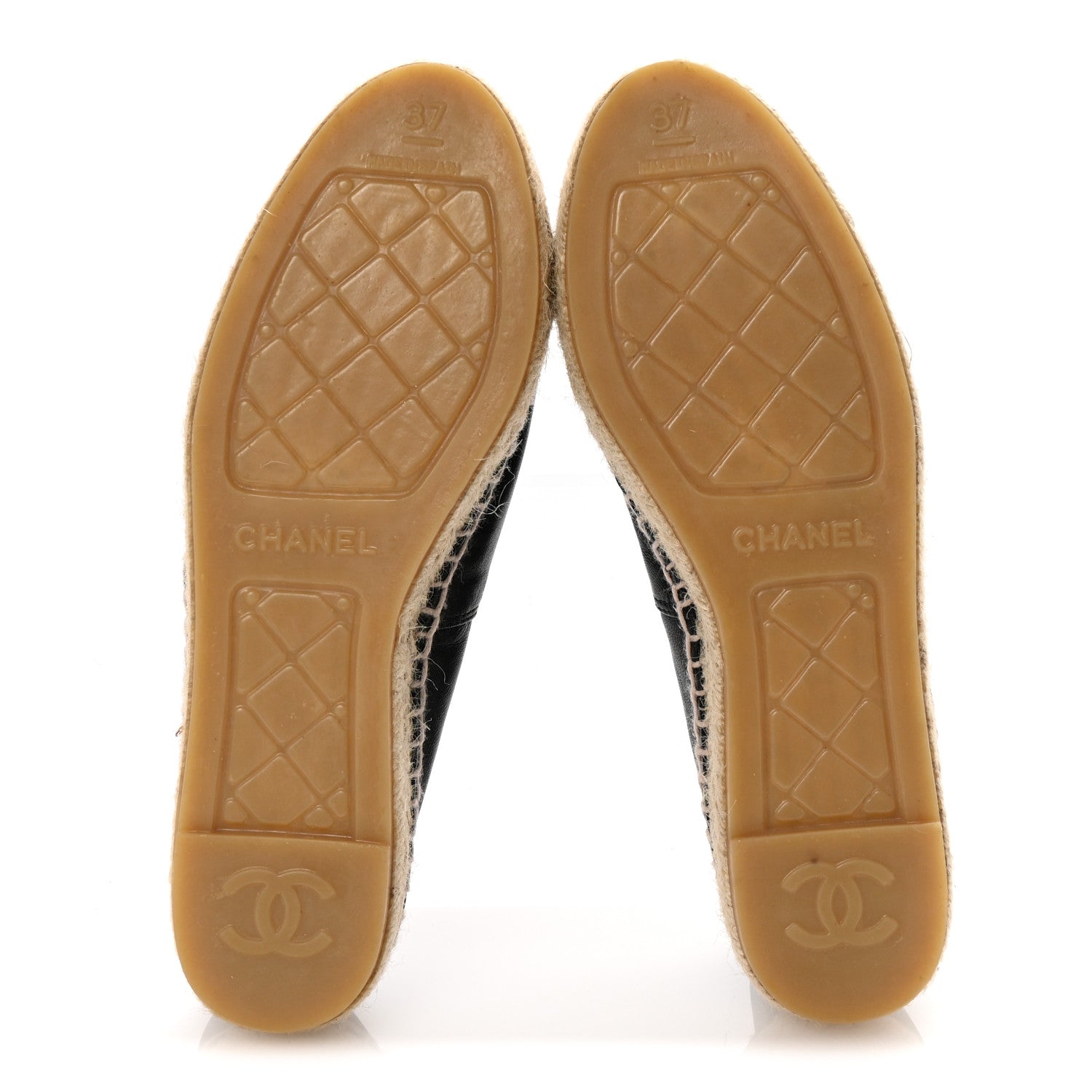 Chanel Lambskin CC Espadrilles 37 Black 6 of 9