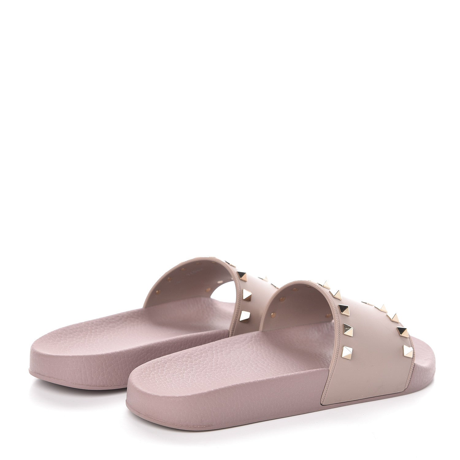 Valentino Garavani Rubber Rockstud Slide Sandals 39 Poudre 4 of 6