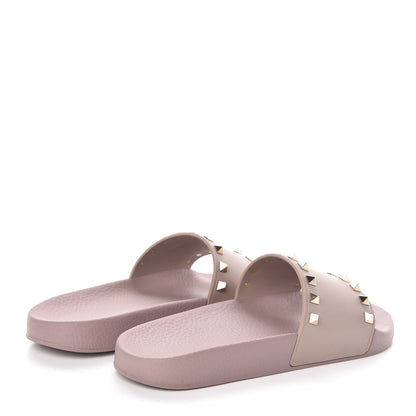 Valentino Garavani Rubber Rockstud Slide Sandals 39 Poudre 4 of 6