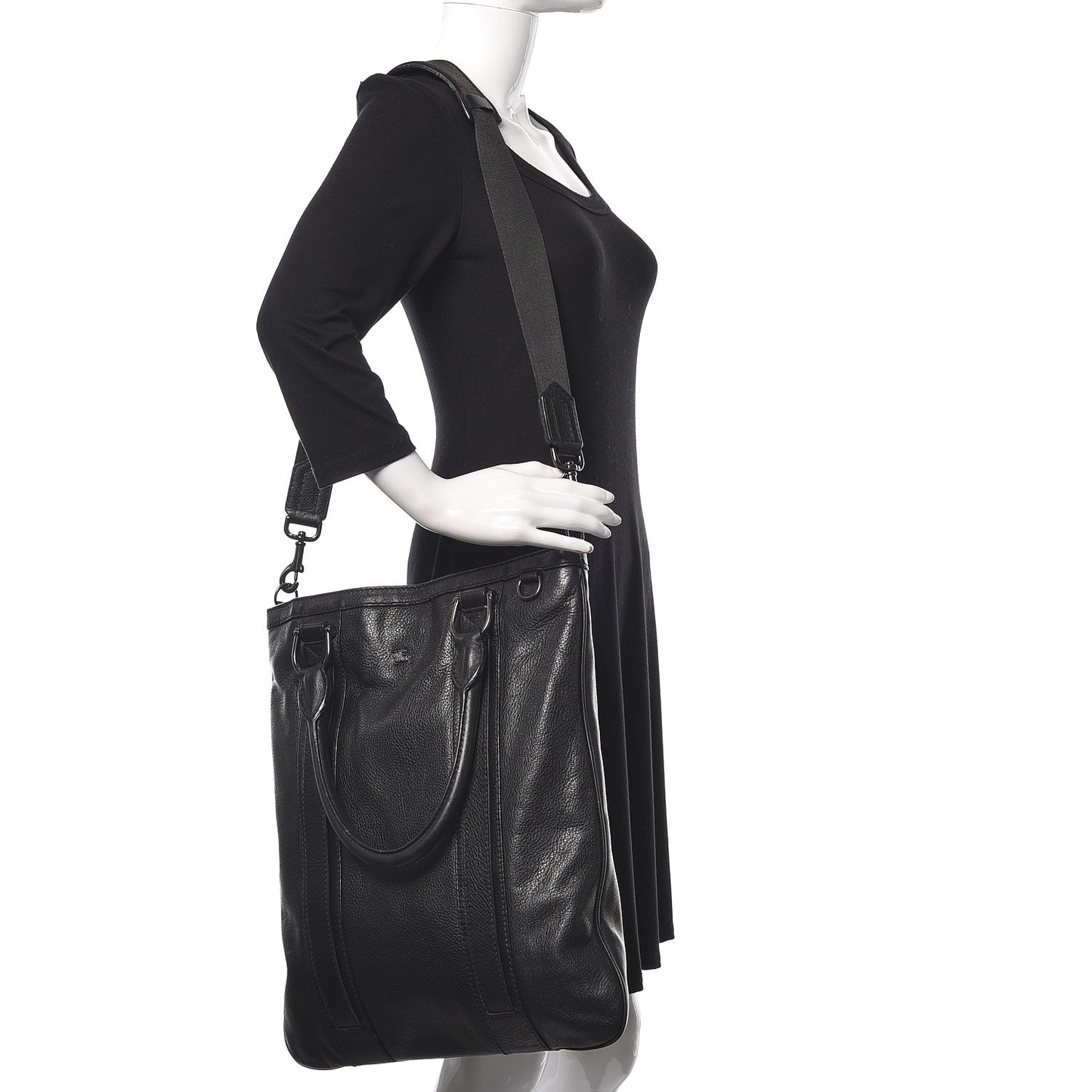 Grainy Calfskin Tote Black