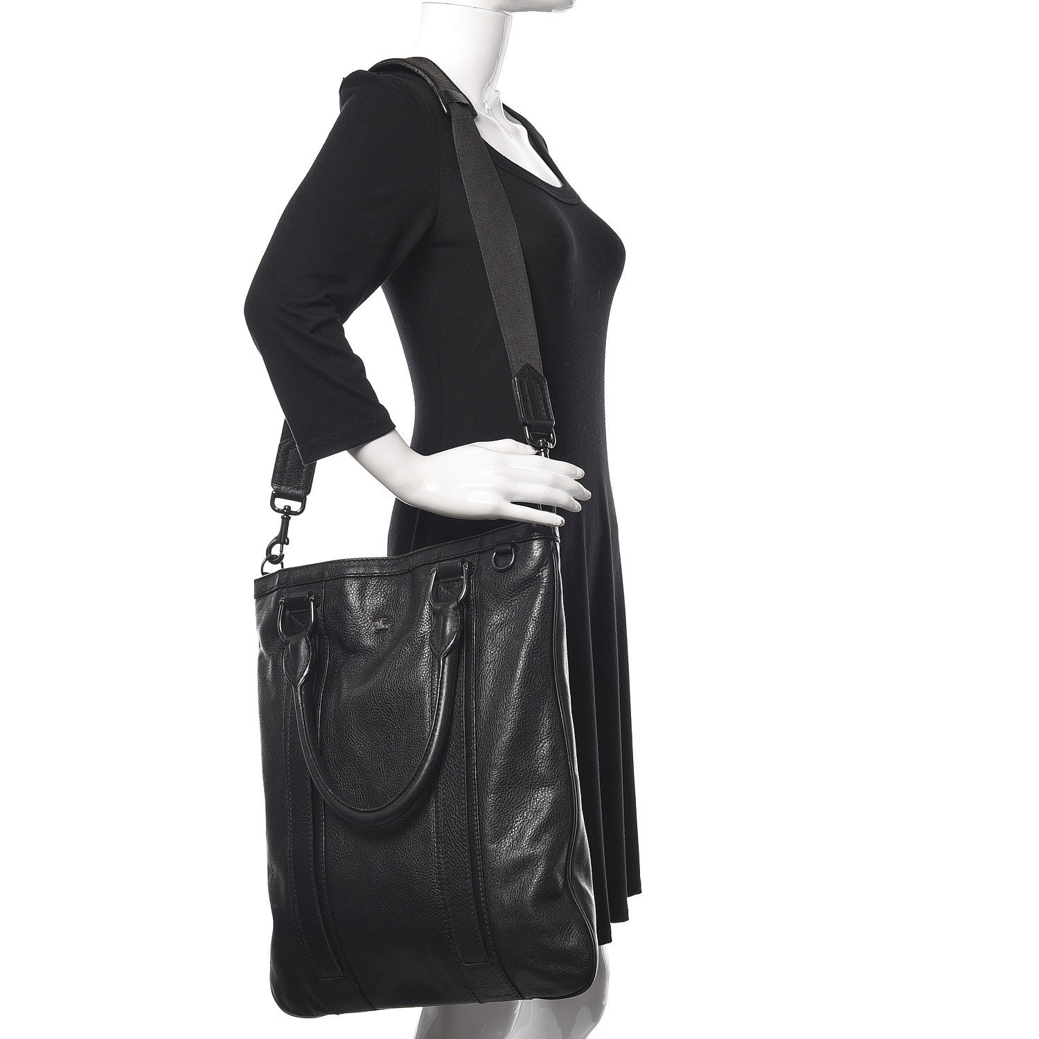 Burberry Grainy Calfskin Tote Black 3 of 17