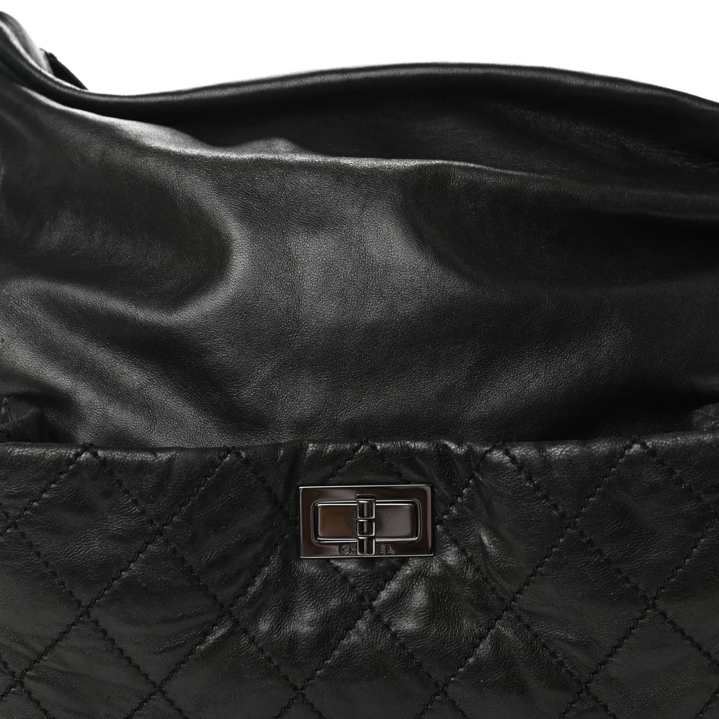 Lambskin Quilted Mademoiselle Hobo Black