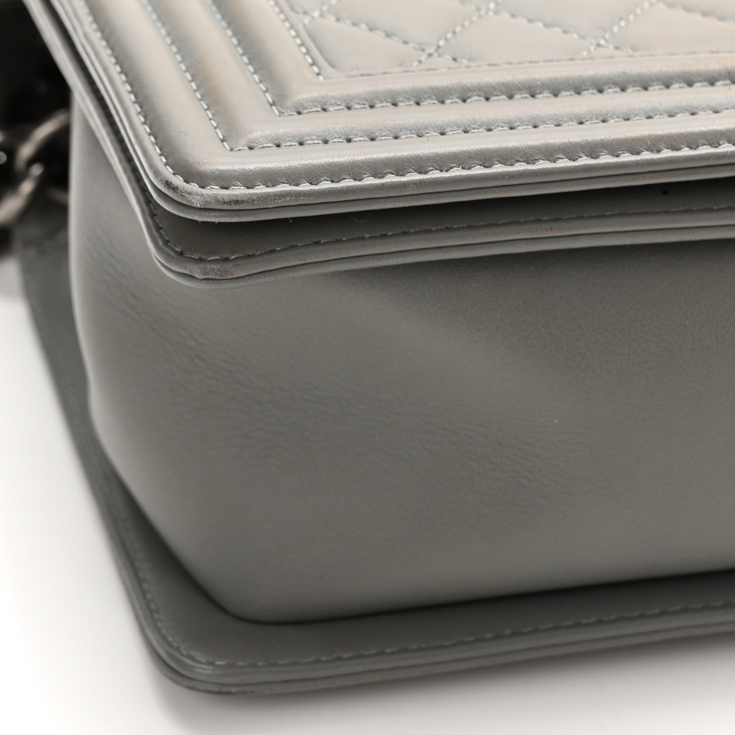 Chanel Lambskin Quilted Medium Boy Flap Grey 12 of 13