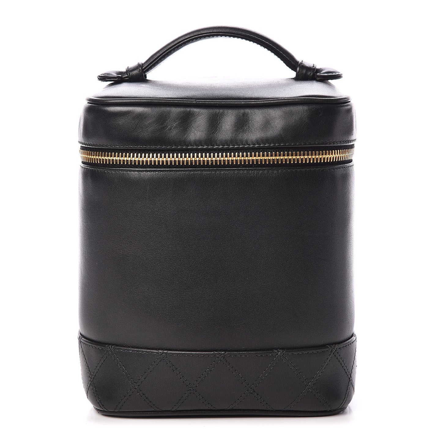 Lambskin Vanity Cosmetic Case Black