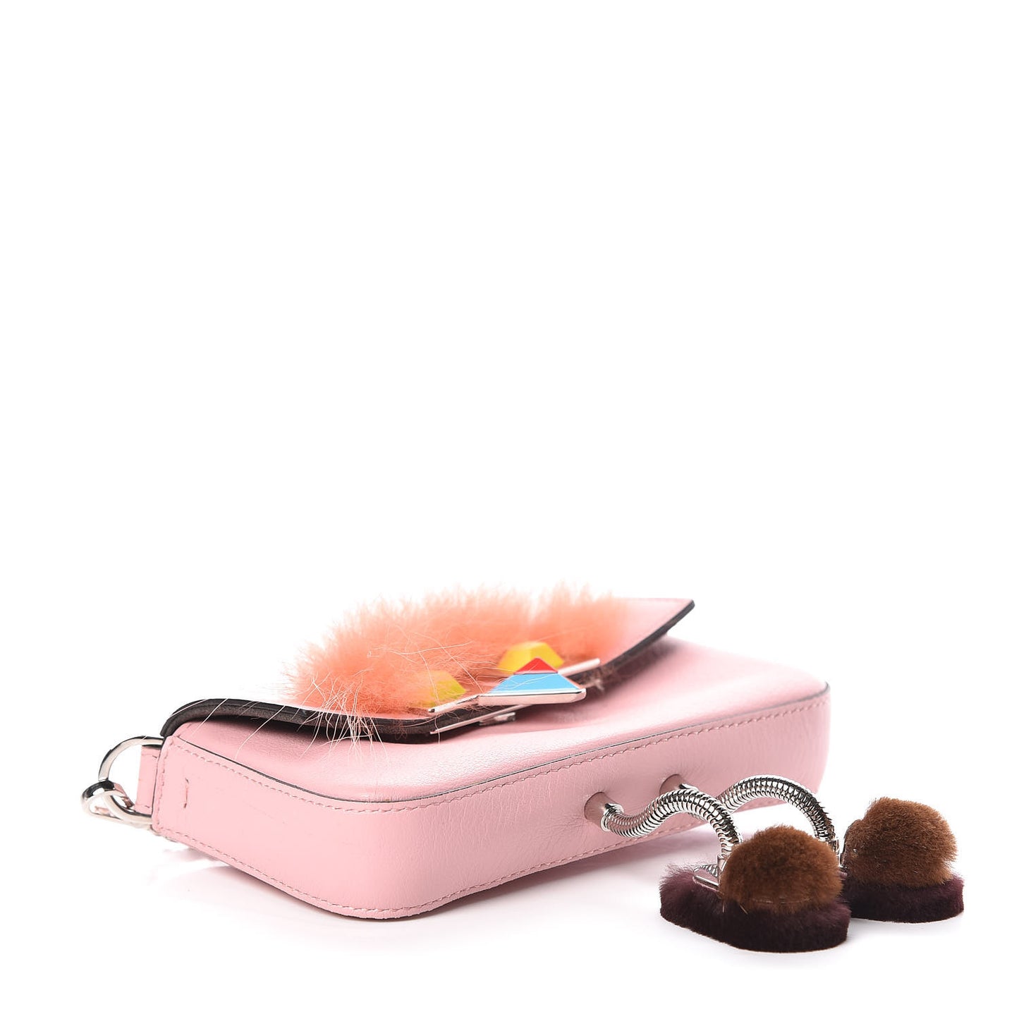 Calfskin Rabbit Fox Fur Hypnoteyes Micro Baguette Bubblegum