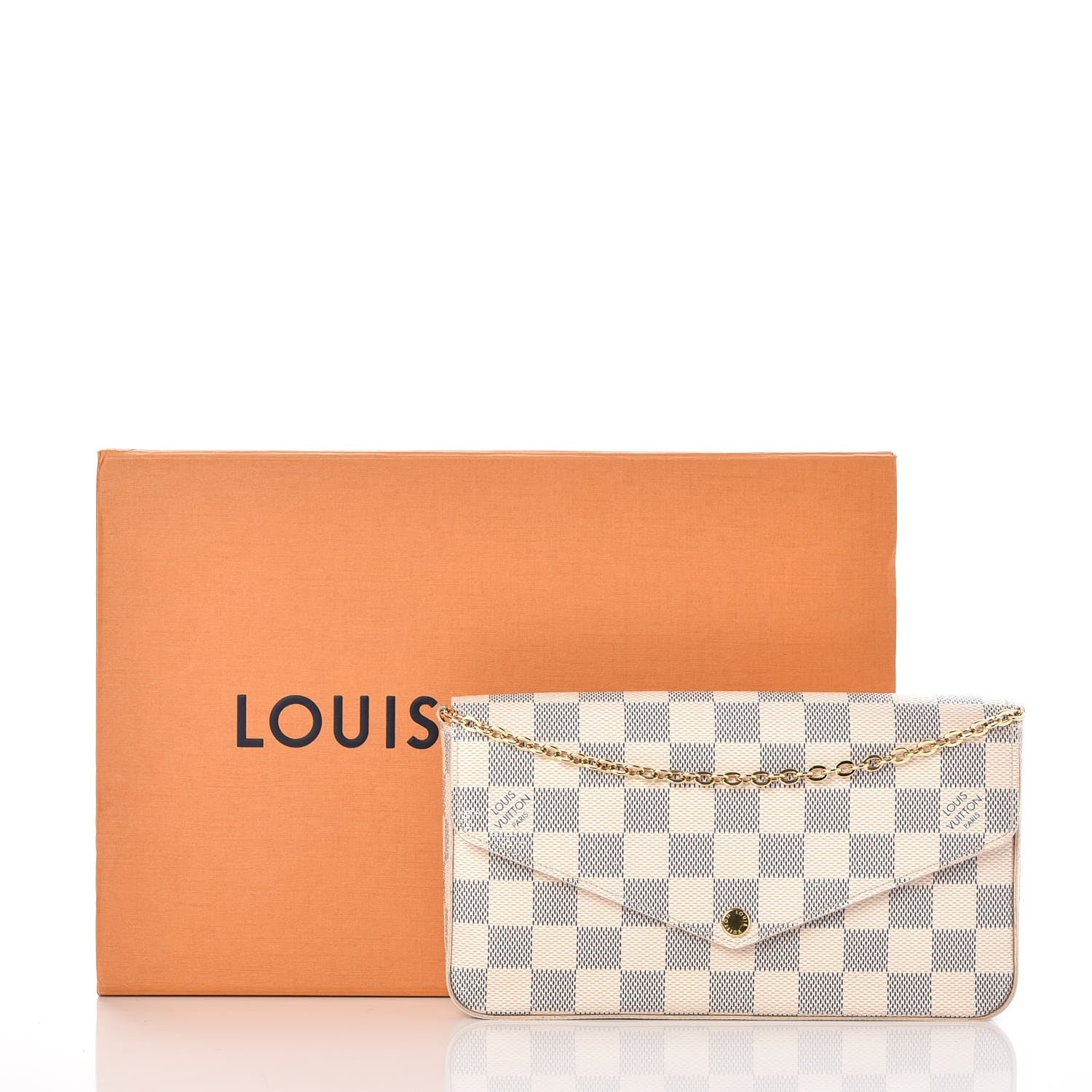 Louis Vuitton Damier Azur Pochette Felicie Chain Wallet Rose Ballerine 10 of 10